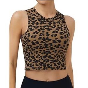 Leopard Print Long Line Sports Bra